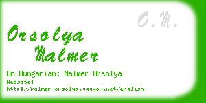 orsolya malmer business card